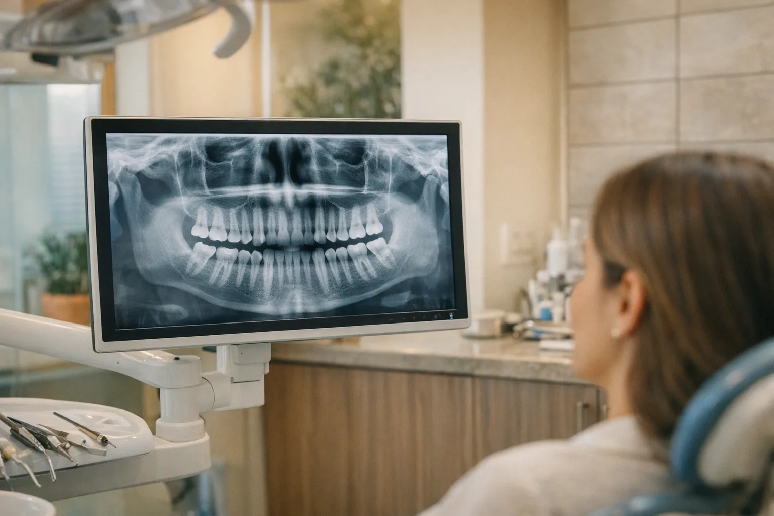 צילום רנטגן פנורמי של לסת ושיניים לתכנון כירורגיה דנטלית