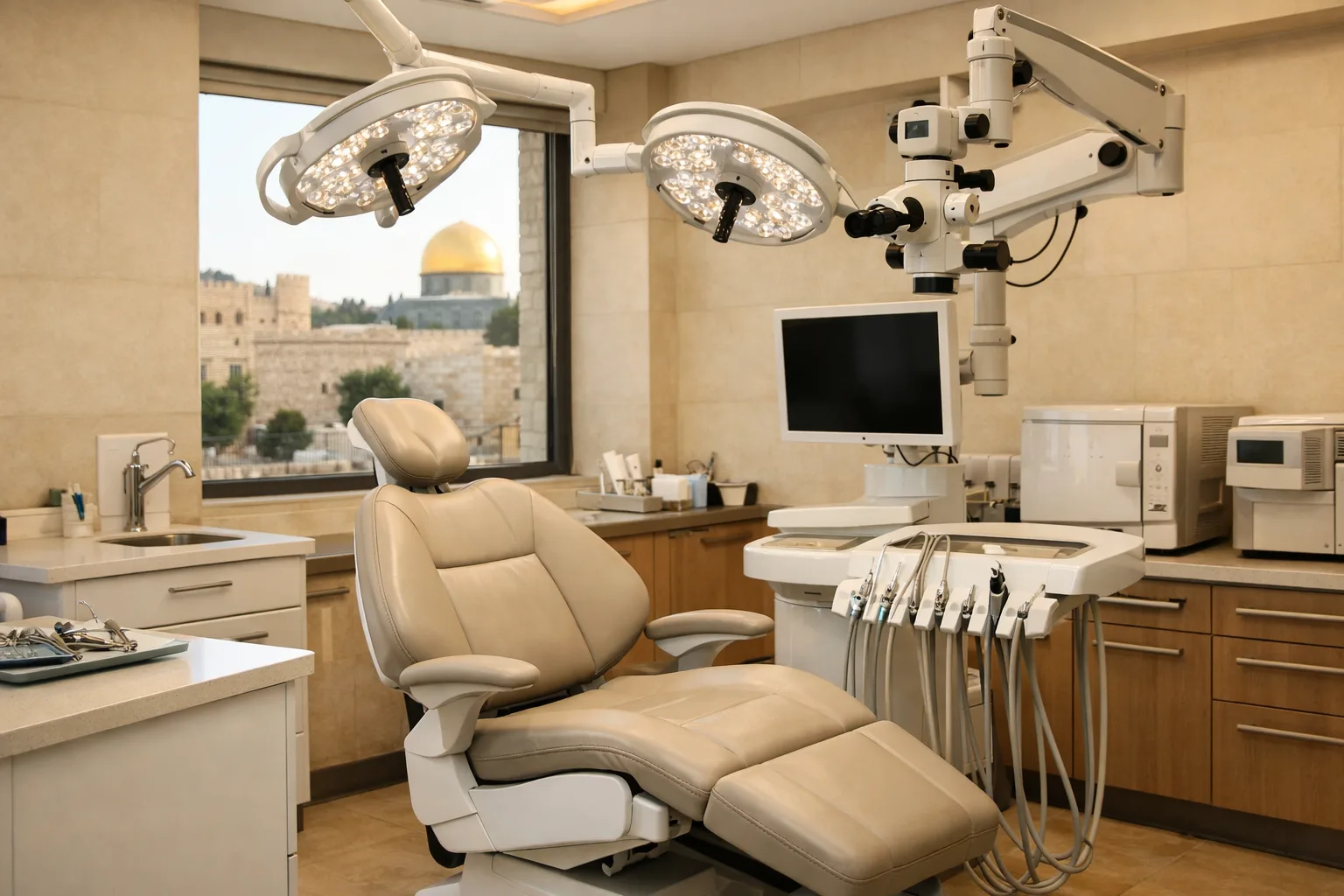 חדר ניתוח כירורגיה דנטלית מתקדמת במרפאת דיסקין 9 ירושלים