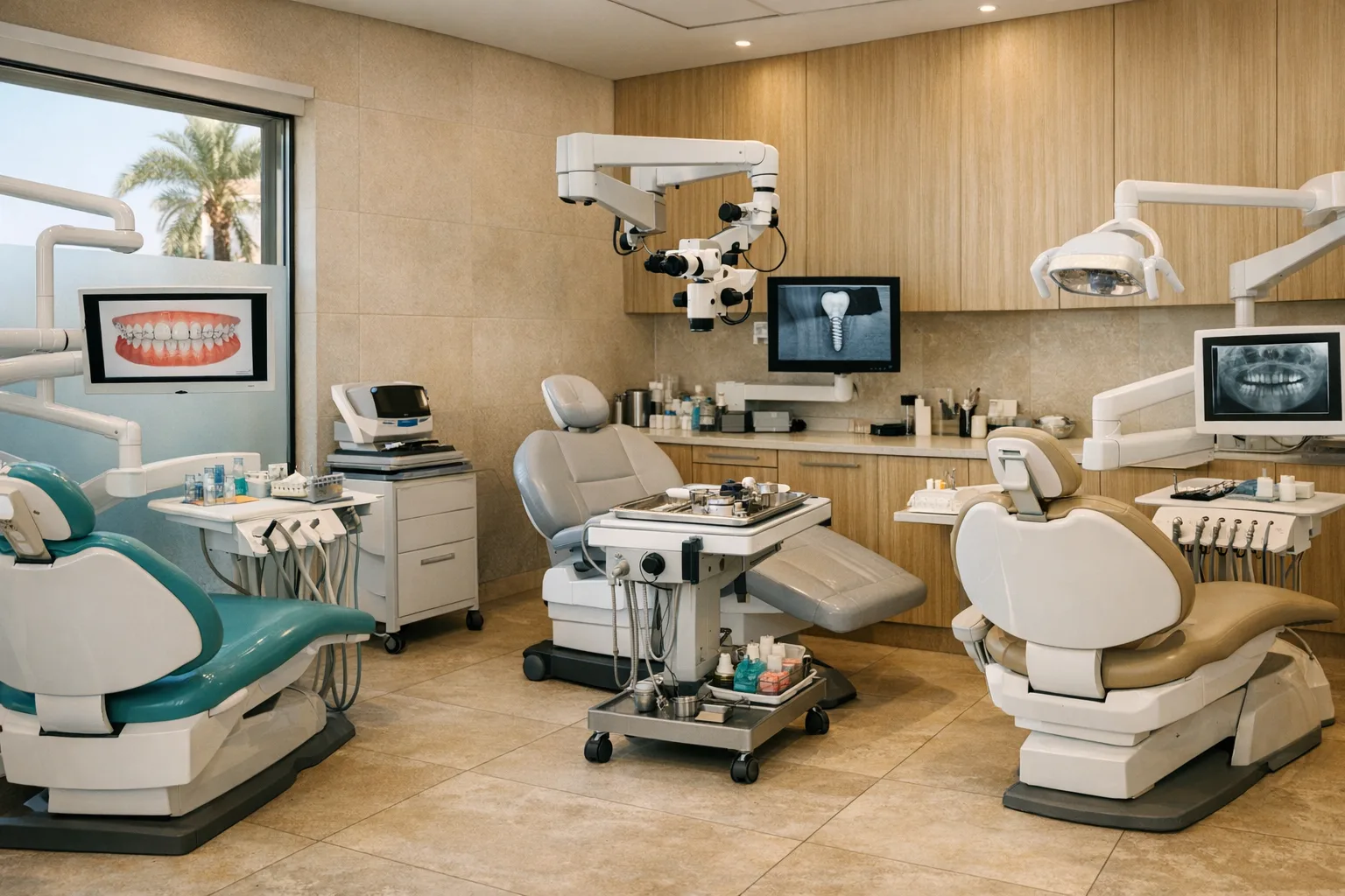 חדר טיפולים מודרני עם ציוד רב-תחומי לרפואת שיניים