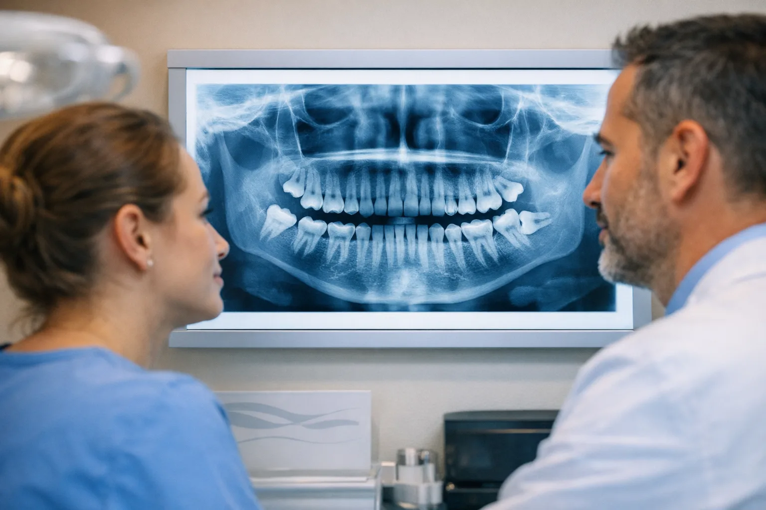 סוגי עקירות שן בינה - פשוטה וכירורגית, המחשה של מיקום שן כלואה בלסת