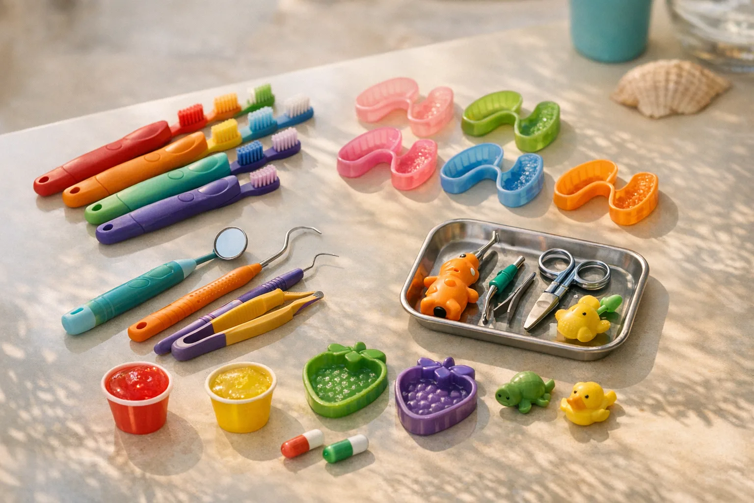 כלי שיניים צבעוניים לילדים
