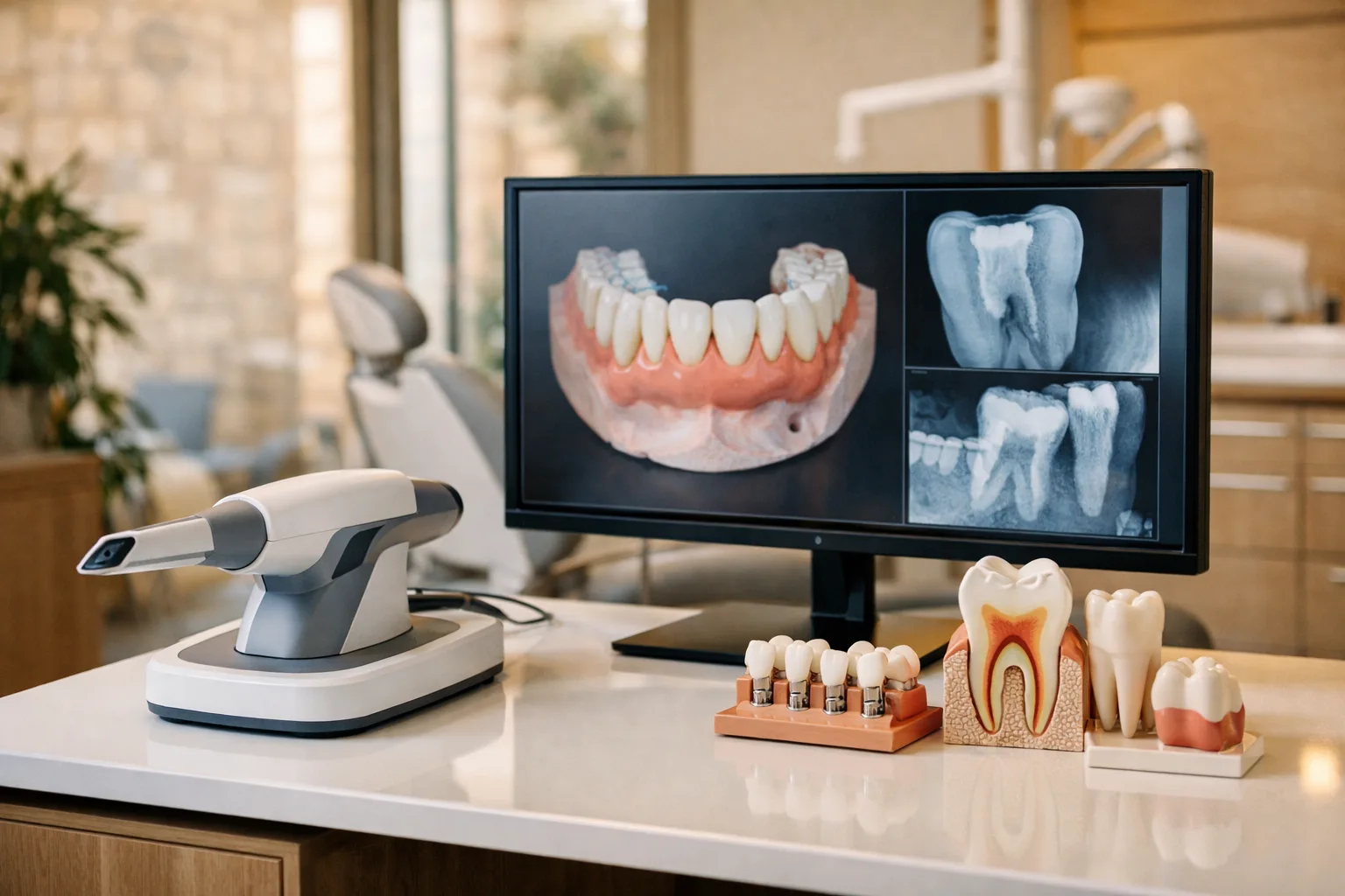 סורק שיניים תלת ממדי ודגמים אנטומיים