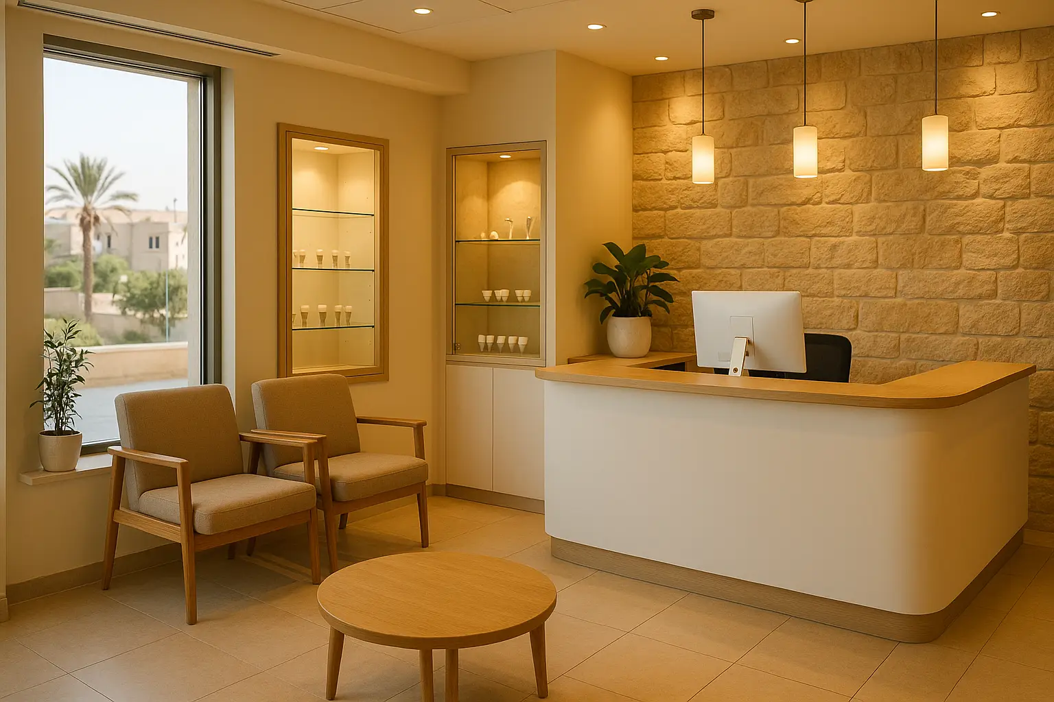 חדר ייעוץ במרכז דיסקין להשתלות שיניים בירושלים