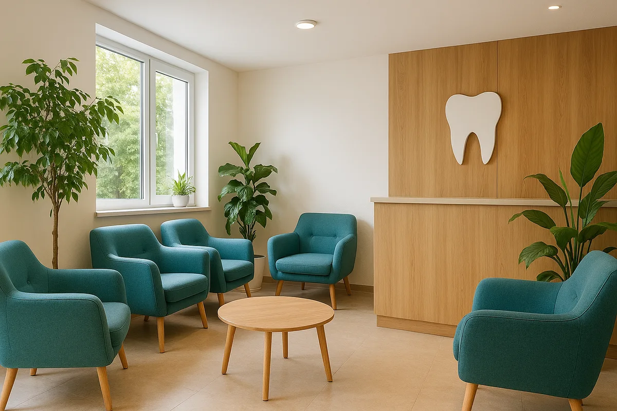 אזור המתנה במרפאת שיניים דיסקין