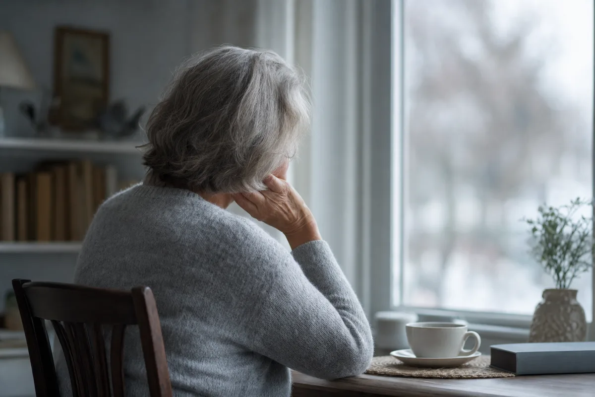 Older woman self-conscious about failing teeth before full mouth dental implants in Jerusalem